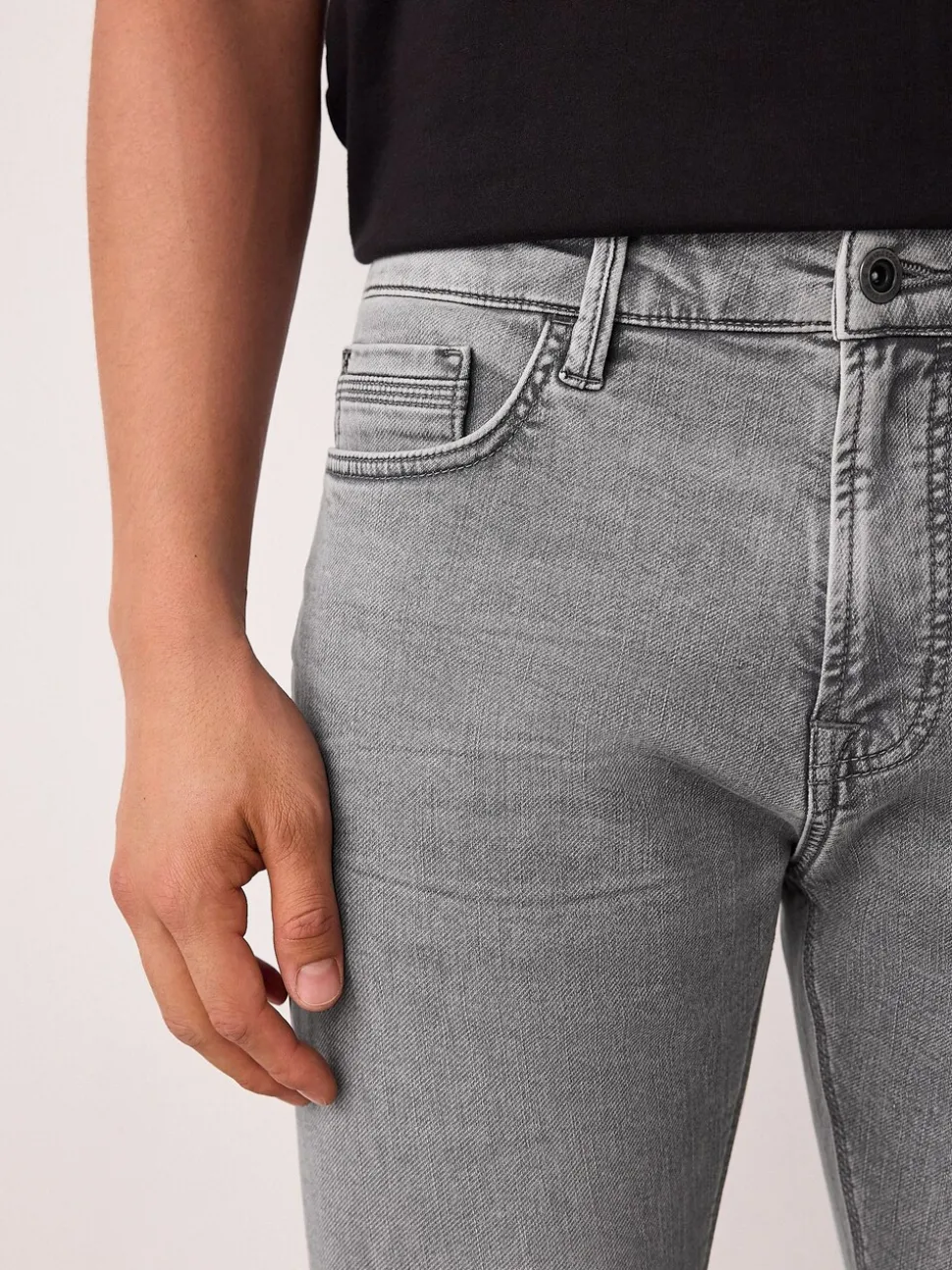 Grijs - Strakke Pasvorm - Comfortabele stretchjeans