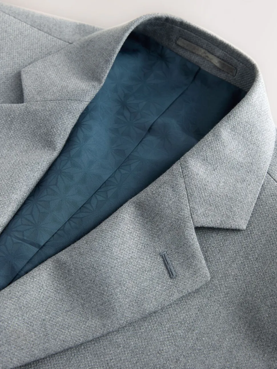 Grijs - Strakke Pasvorm - Kostuum met textuur: colbert