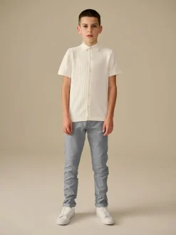 Grijs - Stretchy chino's (3-17jr)