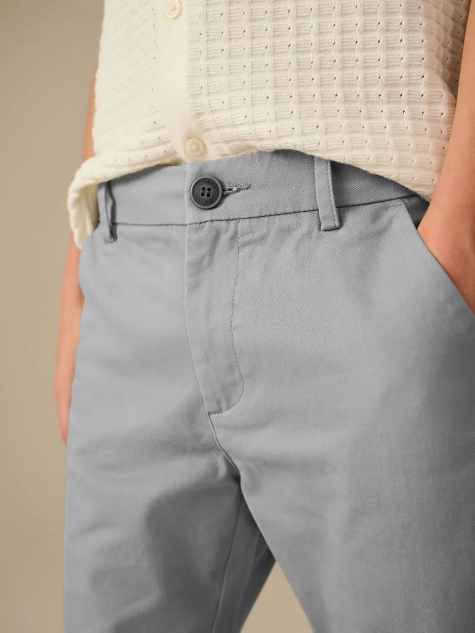 Grijs - Stretchy chino's (3-17jr)