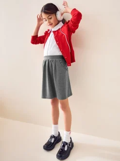 Grijs - Stretchy schoolrok met elastische tailleband (3 - 16 jr)