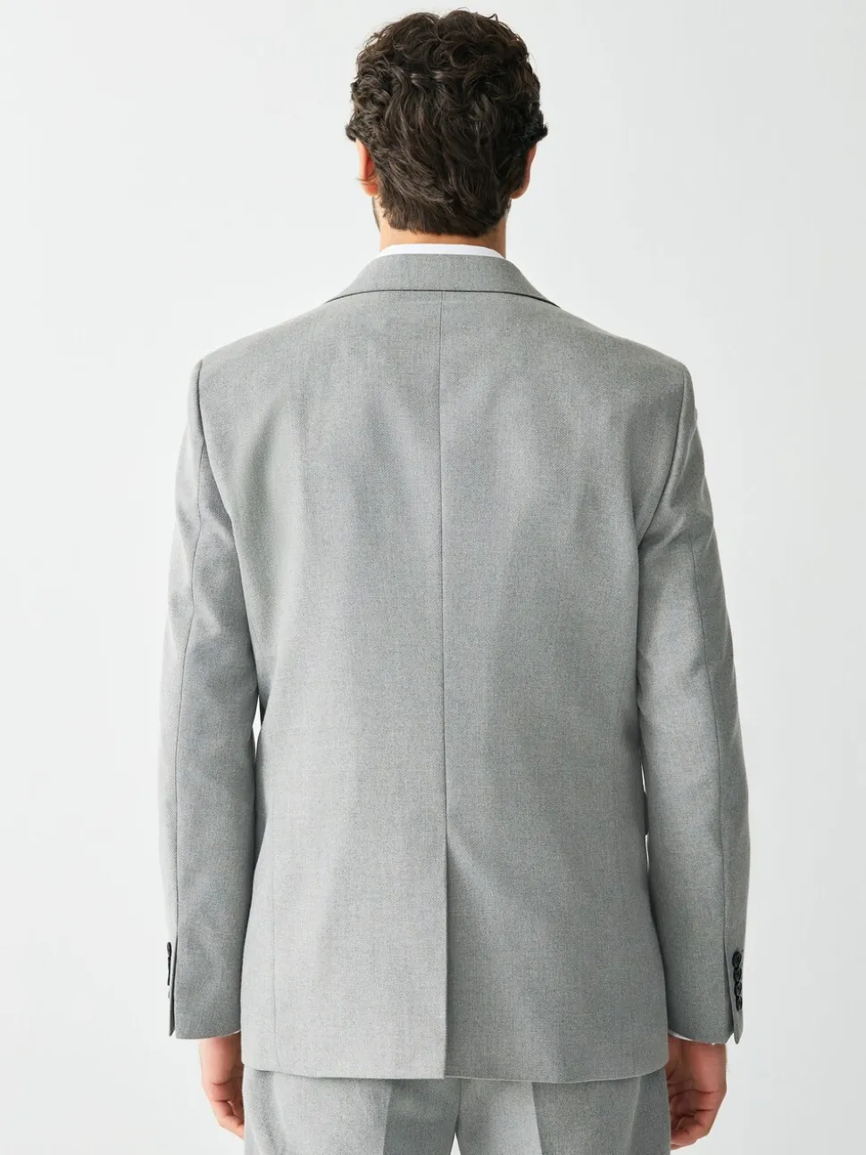 Grijs - Tailored fit - Kostuum met textuur: colbert