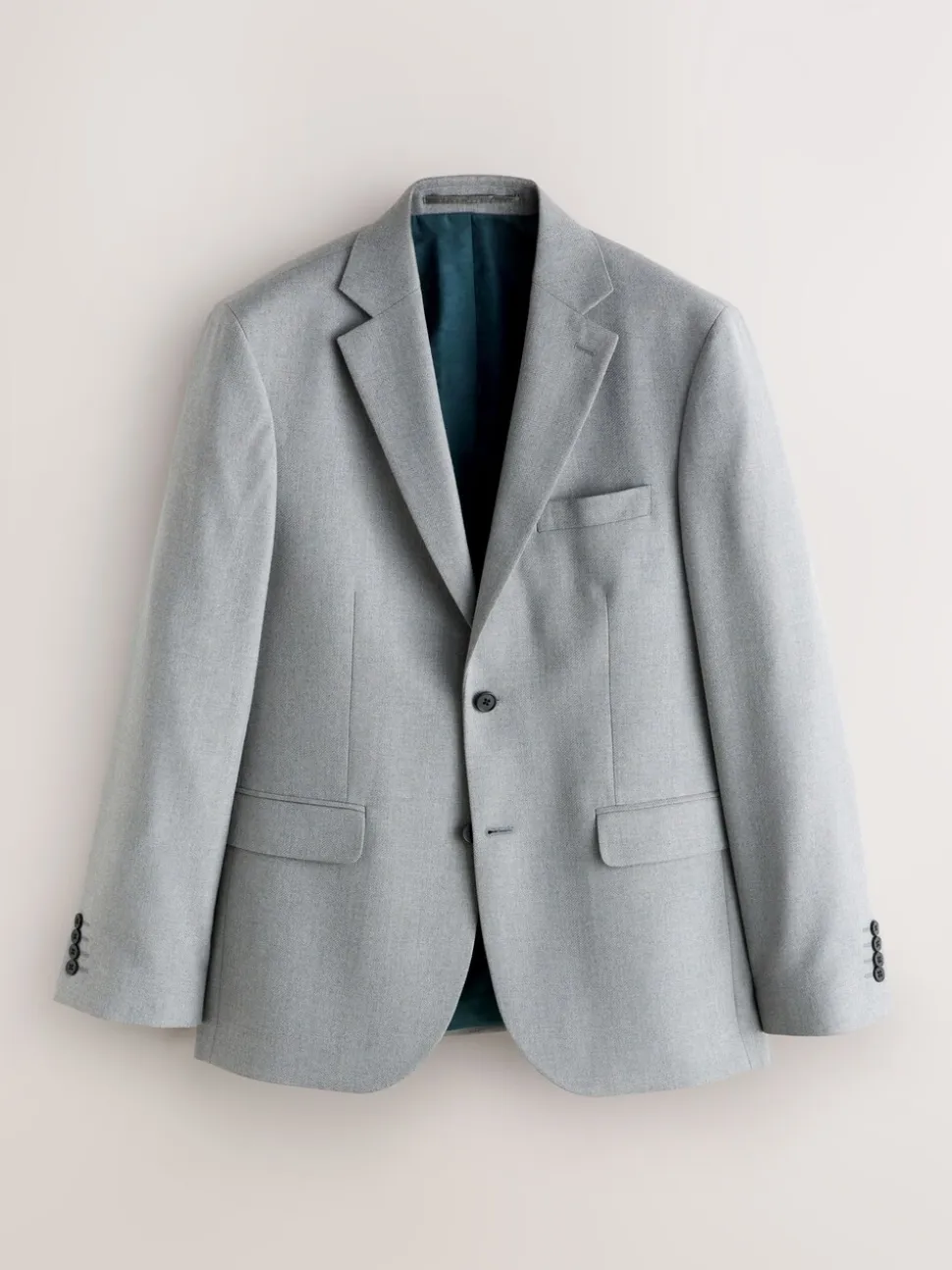 Grijs - Tailored fit - Kostuum met textuur: colbert