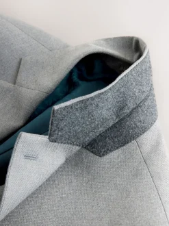 Grijs - Tailored fit - Kostuum met textuur: colbert
