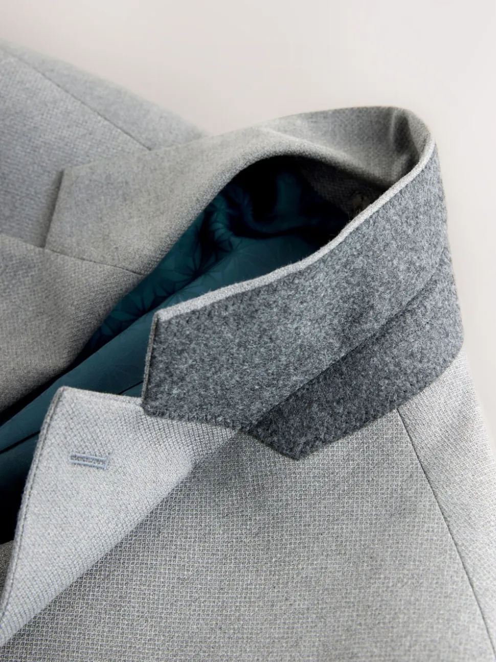Grijs - Tailored fit - Kostuum met textuur: colbert