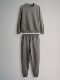 Grijs - The Set Hooded Sweatshirt and Jogger Set