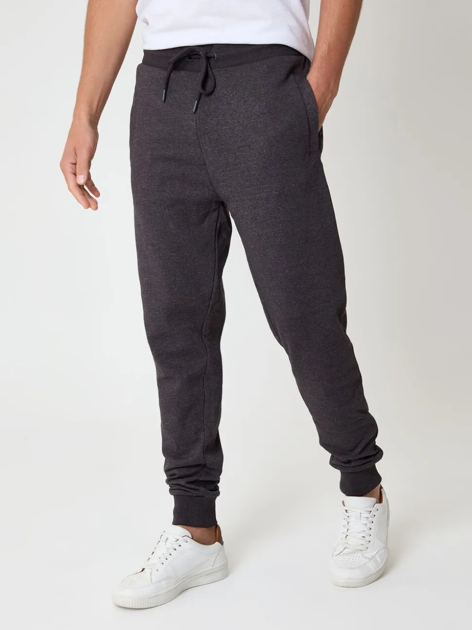Grijs - Threadbare - Katoenen Blend joggingbroek