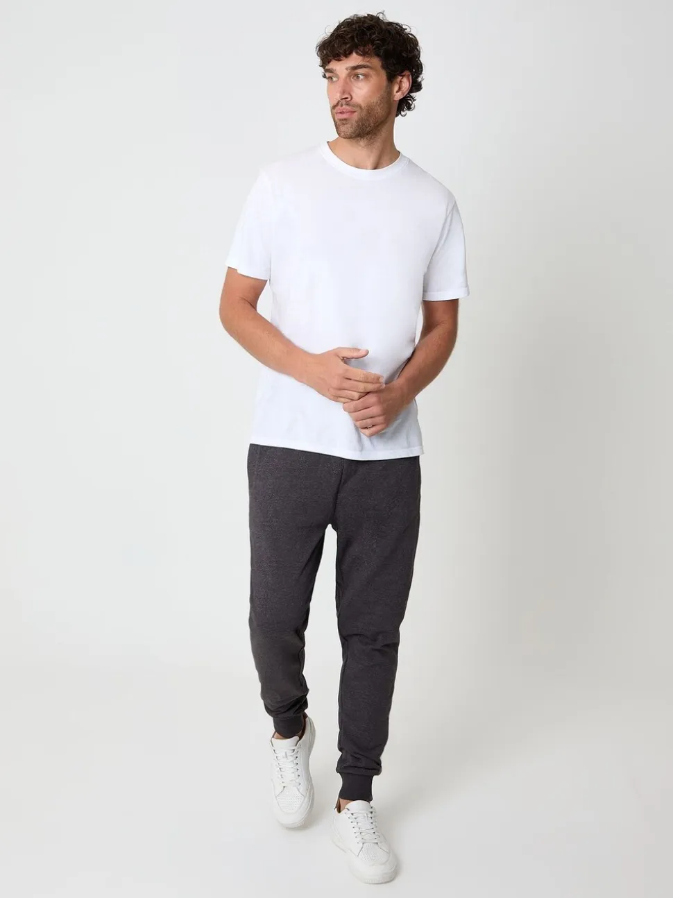 Grijs - Threadbare - Katoenen Blend joggingbroek