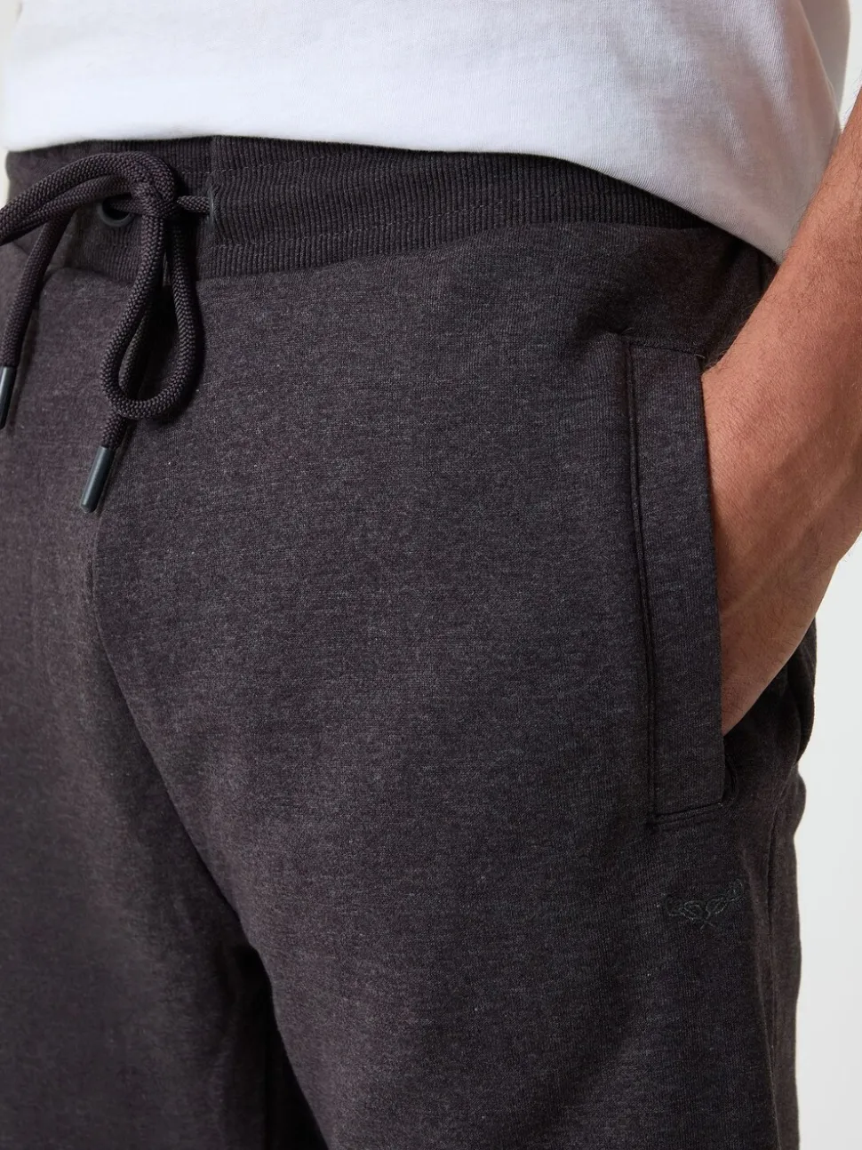Grijs - Threadbare - Katoenen Blend joggingbroek