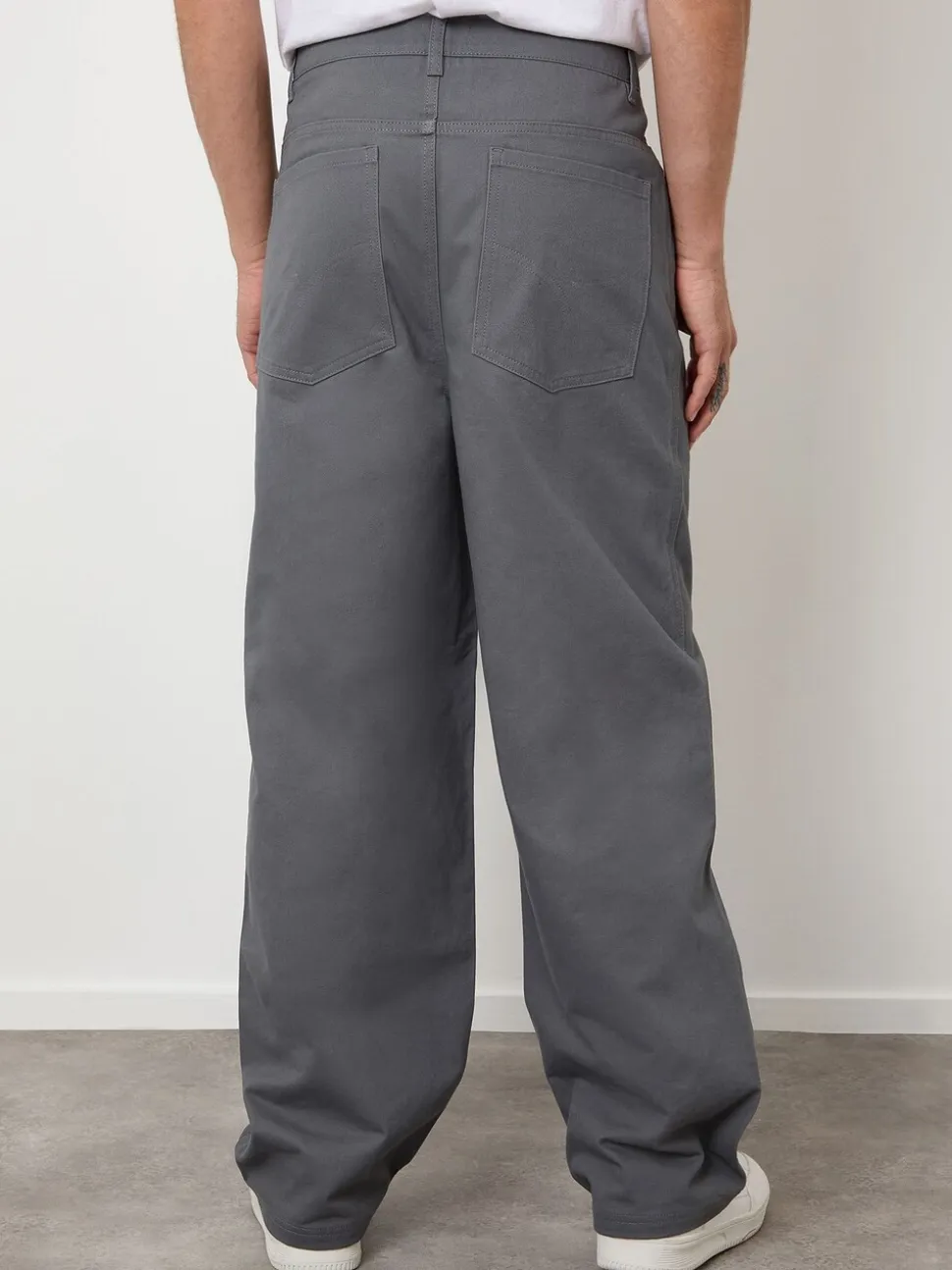 Grijs - Threadbare Baggy Fit 5 Pocket Chino Trousers