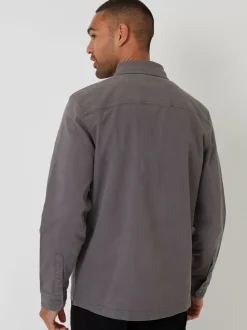 Grijs - Threadbare Snap Fastening Shacket