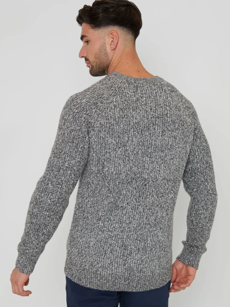 Grijs - Threadbare trui met raglanmouwen en ronde hals