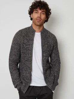 Grijs - Threadbare vest met ritssluiting