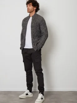 Grijs - Threadbare vest met ritssluiting