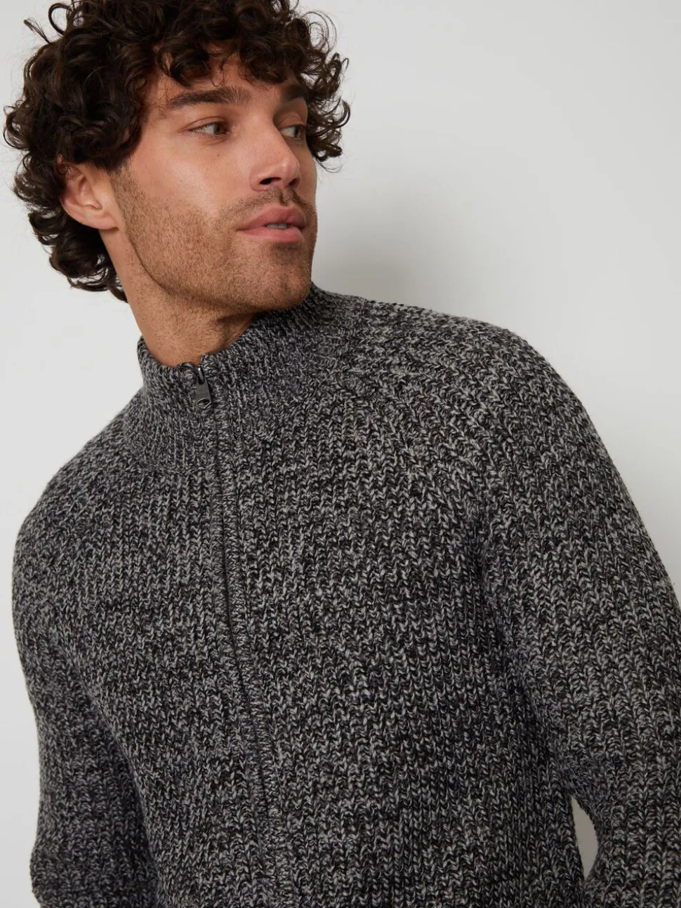Grijs - Threadbare vest met ritssluiting