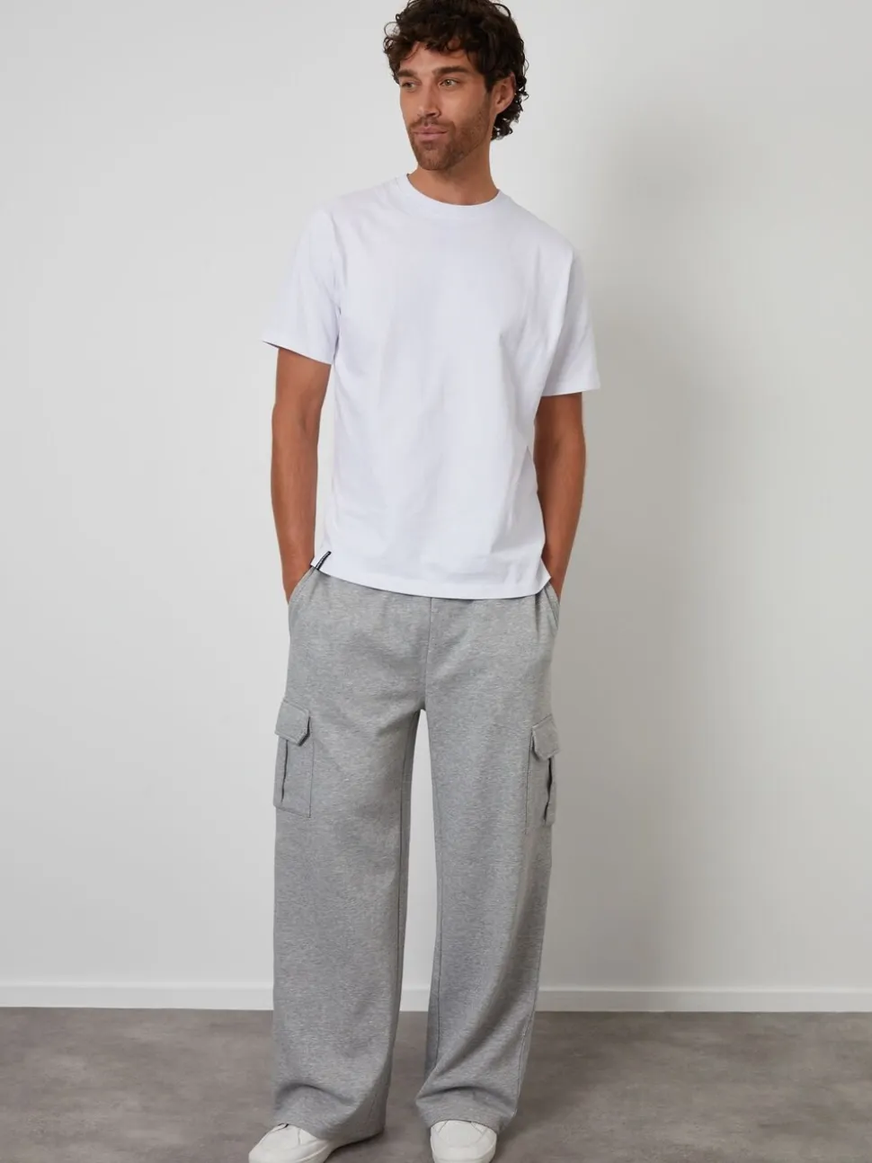 Grijs - Threadbare Wide Leg Cargo Joggers