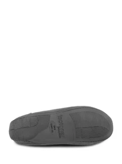 Grijs - Totes - Isotoner - Modieuze moccasinpantoffels met vierkant patroon voor heren