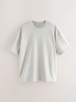 Grijs - Towelling Short Sleeve Pyjamas Set