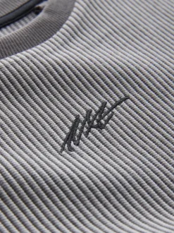 Grijs - T-shirt met korte mouwen en textuur (3-16jr)