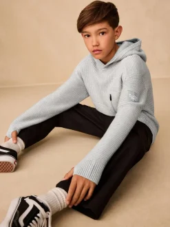 Grijs - Utility gebreide hoodie (3-16jr)