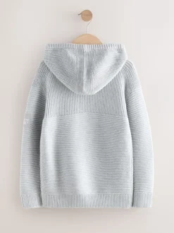 Grijs - Utility gebreide hoodie (3-16jr)