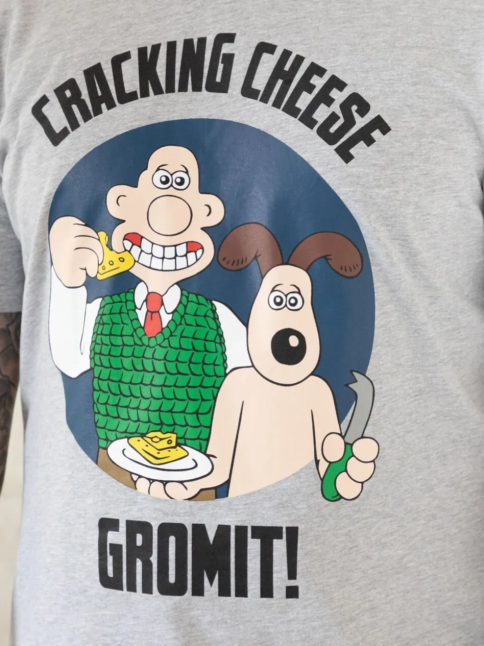 Grijs - Vanilla Underground Wallace And Gromit herenpyjama's van 100% katoen