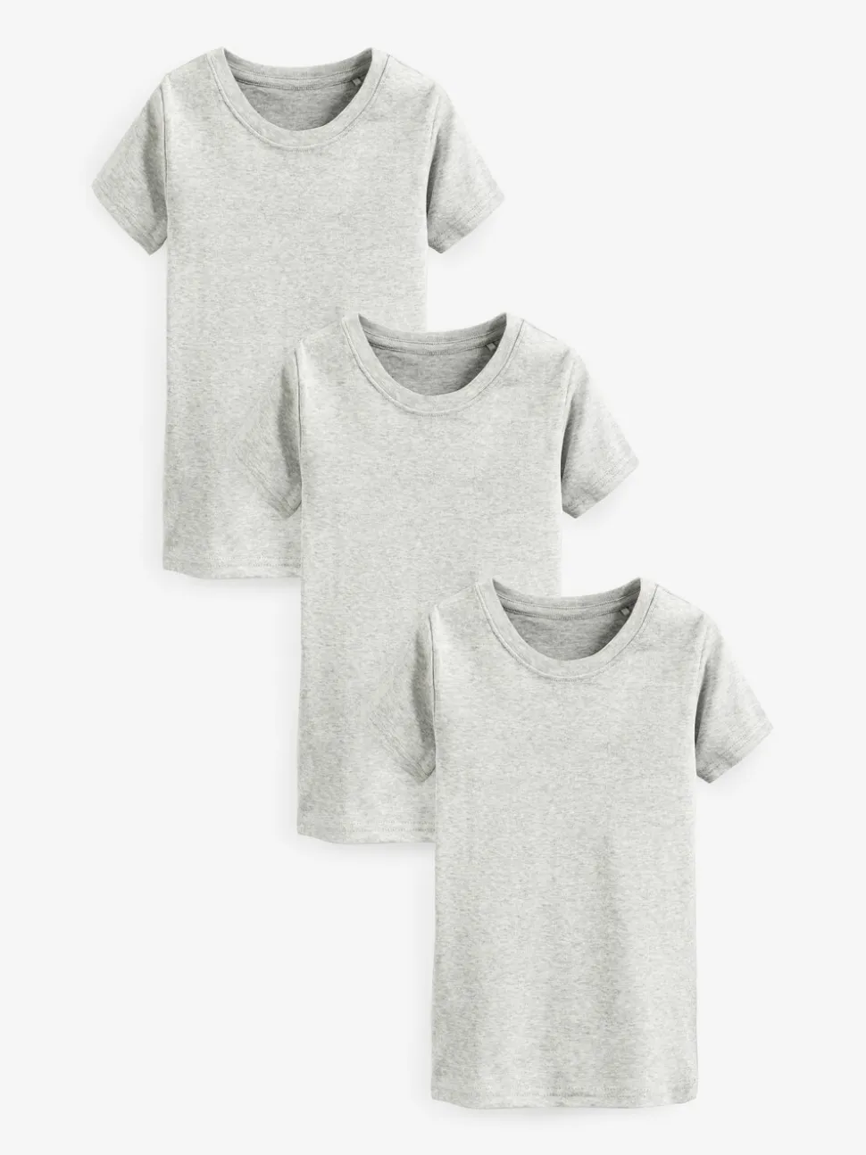 Grijs - Verpakking van 3 100% katoenen shirts met korte mouwen (1,5-16jr)