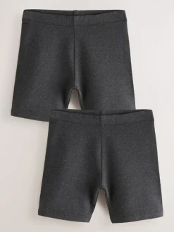 Grijs - Verpakking van 2 stretchy fietsshorts met hoog katoengehalte (3-16jr)