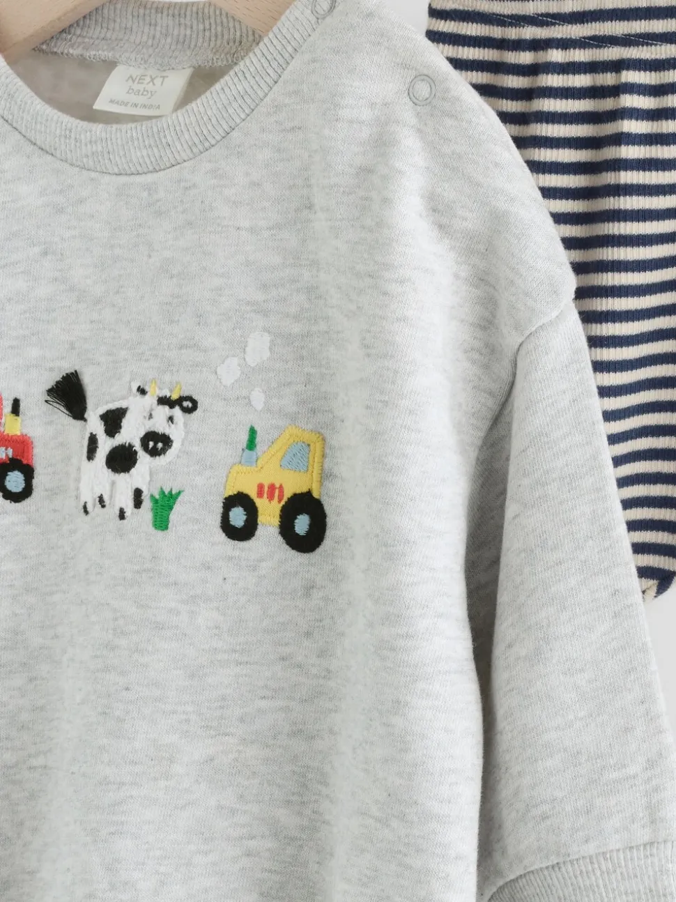 Grijs boerderijfiguur - Set met baby-sweatshirt en legging (0mnd-3jr)