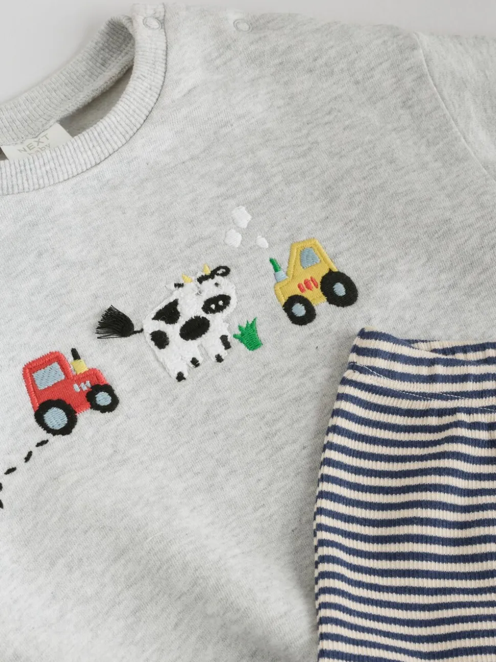 Grijs boerderijfiguur - Set met baby-sweatshirt en legging (0mnd-3jr)