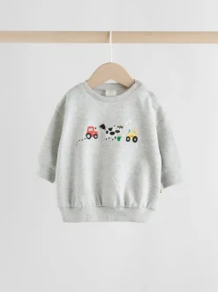 Grijs boerderijfiguur - Set met baby-sweatshirt en legging (0mnd-3jr)