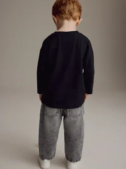 Grijs denim - Jeans met geplooide voorkant (3mnd-7jr)