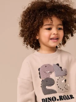 Grijs en antraciet dinosaurus stekel - Set met sweatshirt en joggingbroek (3mnd -7jr)
