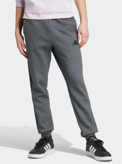 Grijs en zwart - adidas Essentials fleece joggingbroek met 3 strepen