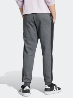 Grijs en zwart - adidas Essentials fleece joggingbroek met 3 strepen
