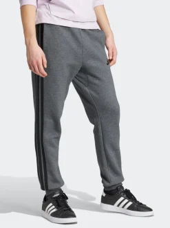 Grijs en zwart - adidas Essentials fleece joggingbroek met 3 strepen