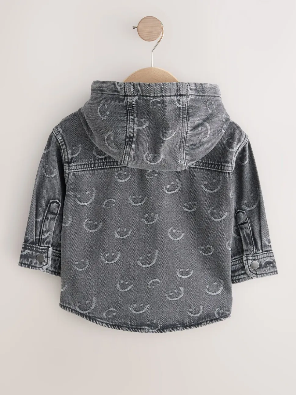 Grijs Face - Denim overhemd met capuchon (3mnd -7jr)