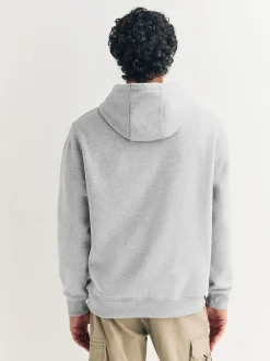 Grijs gemêleerd - Normale Pasvorm - Zwaargewicht Cotton Rich Jersey Hoodie