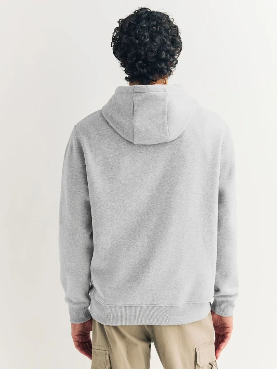 Grijs gemêleerd - Normale Pasvorm - Zwaargewicht Cotton Rich Jersey Hoodie