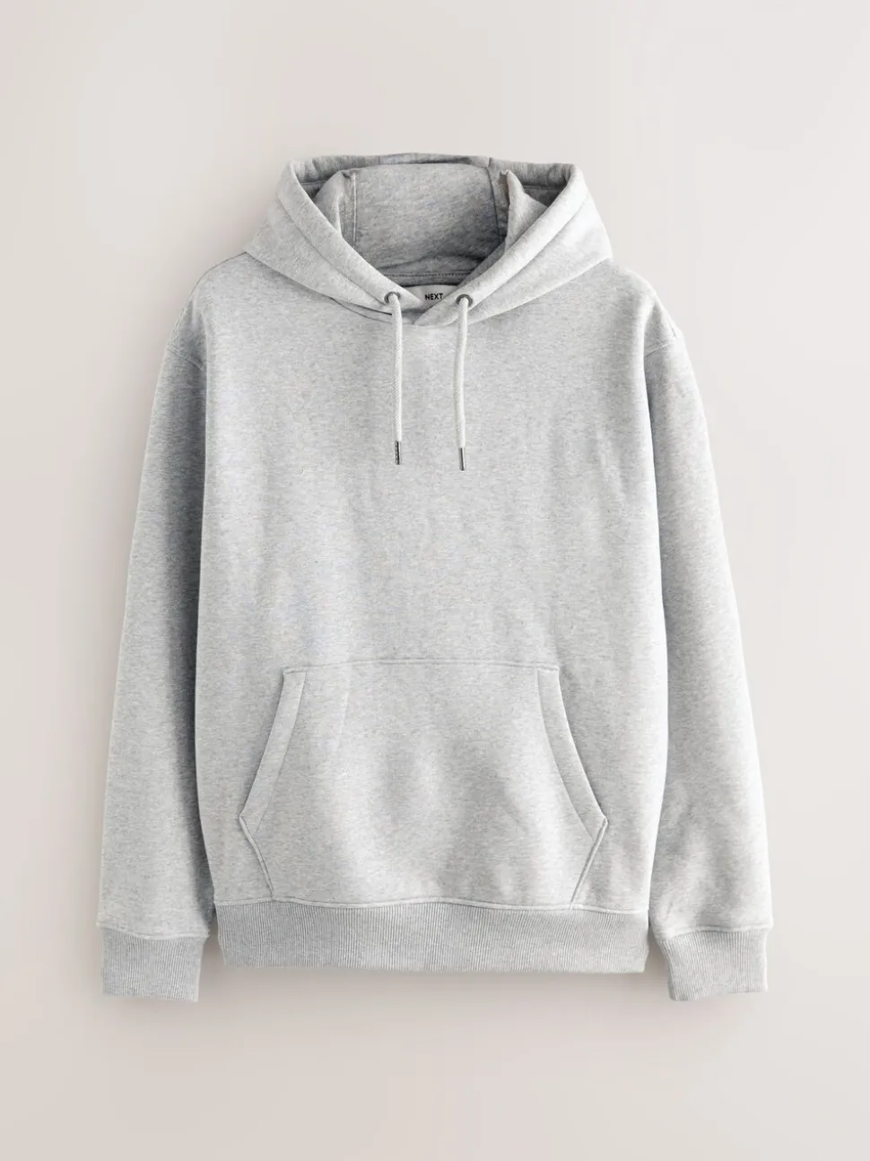 Grijs gemêleerd - Normale Pasvorm - Zwaargewicht Cotton Rich Jersey Hoodie
