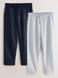 Grijs gemêleerd/marineblauw - Straight Fit Brushback Heavyweight 2 Pack Joggers
