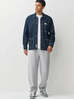 Grijs gemêleerd/marineblauw - Straight Fit Brushback Heavyweight 2 Pack Joggers