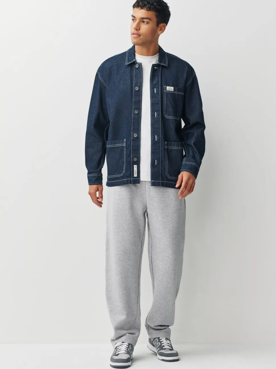Grijs gemêleerd/marineblauw - Straight Fit Brushback Heavyweight 2 Pack Joggers
