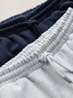 Grijs gemêleerd/marineblauw - Straight Fit Brushback Heavyweight 2 Pack Joggers