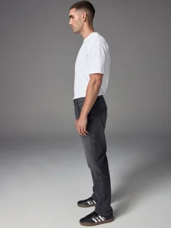 Grijs Gewassen - Straight-fit Essential stretchy jeans met rechte pasvorm