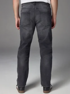 Grijs Gewassen - Straight-fit Essential stretchy jeans met rechte pasvorm