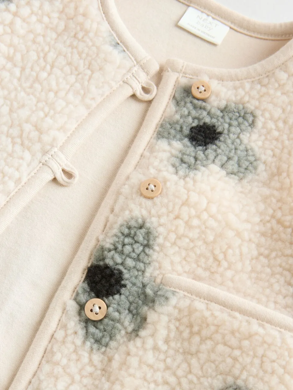 Grijs met bloemen - Babyset van top met Lange mouwen en Leggings met Bodywarmer 3 -delig (0mnd -2jr)