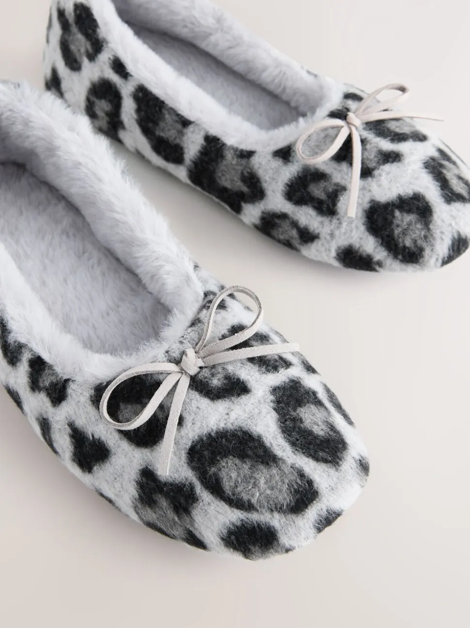 Grijs met dierenprint - Ballerina Flat Slippers