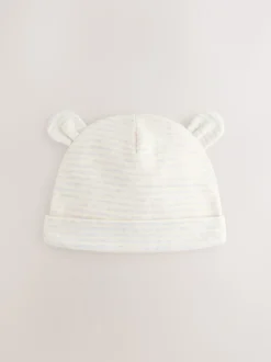 Grijs met dinoprint - Baby Beanie Mutsen 3 Set (0-18mnd)