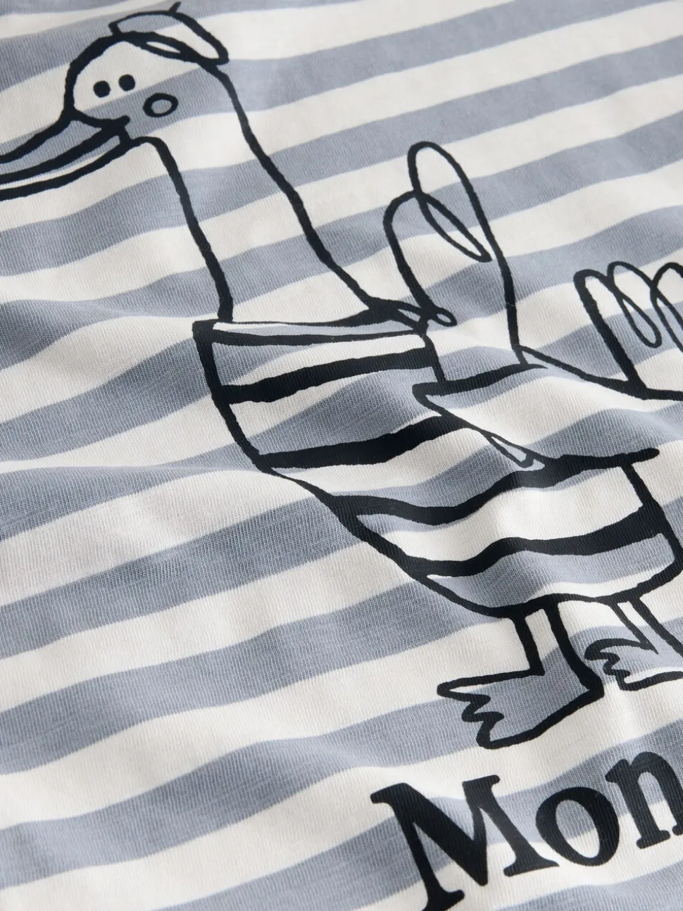Grijs met eendjes - T-shirt met lange mouwen en print op de rug (3mnd -8jr)
